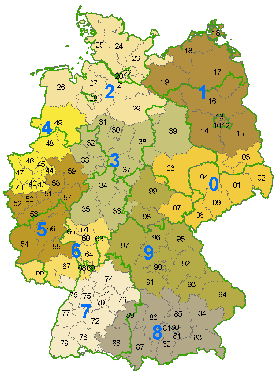 Postleitzahlen Deutschland Liste online