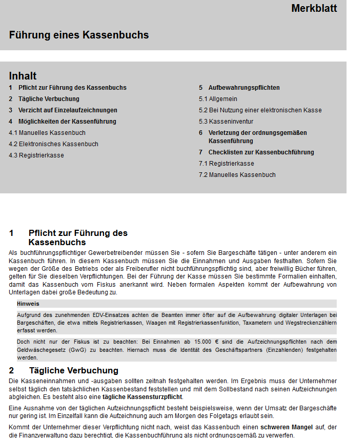Kassenbuch Fuhren Kostenlose Excel Vorlage