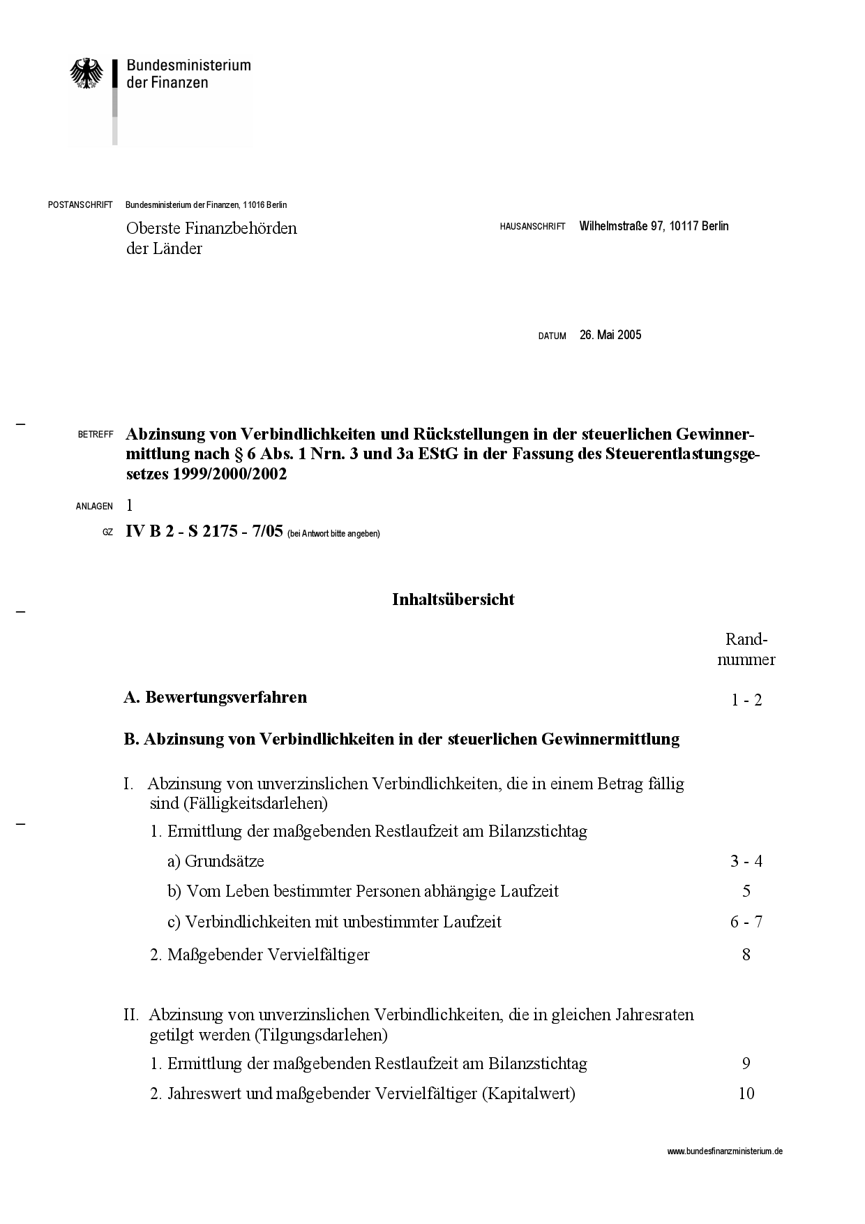 Abzinsung von Verbindlichkeiten und Rückstellungen in der steuerlichen Gewinnermittlung nach § 6 ABS. 1 NRN. 3 und 3a ESTG in der Fassung des Steuerentlastungsgesetzes 1999/2000/2002