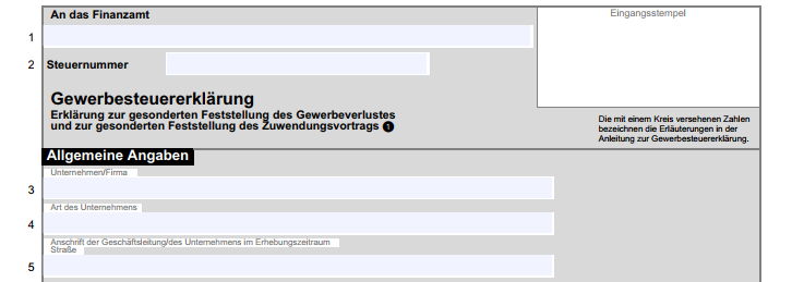 Gewerbesteuererklärung