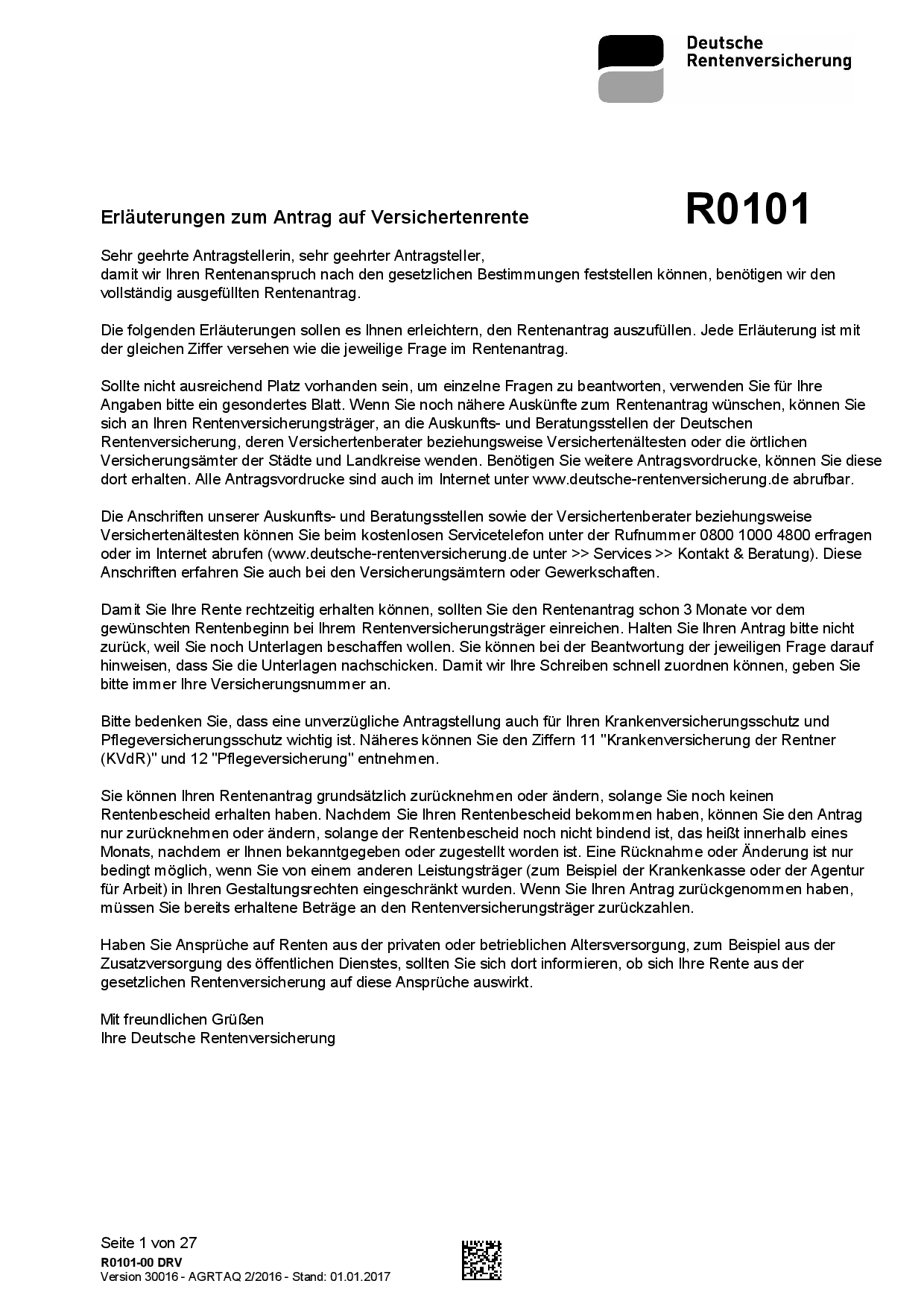 Rentenantrag Anleitung