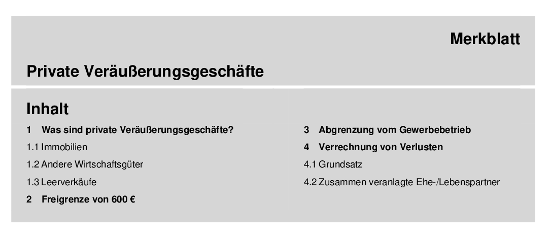 Spekulationssteuer & Immobilien