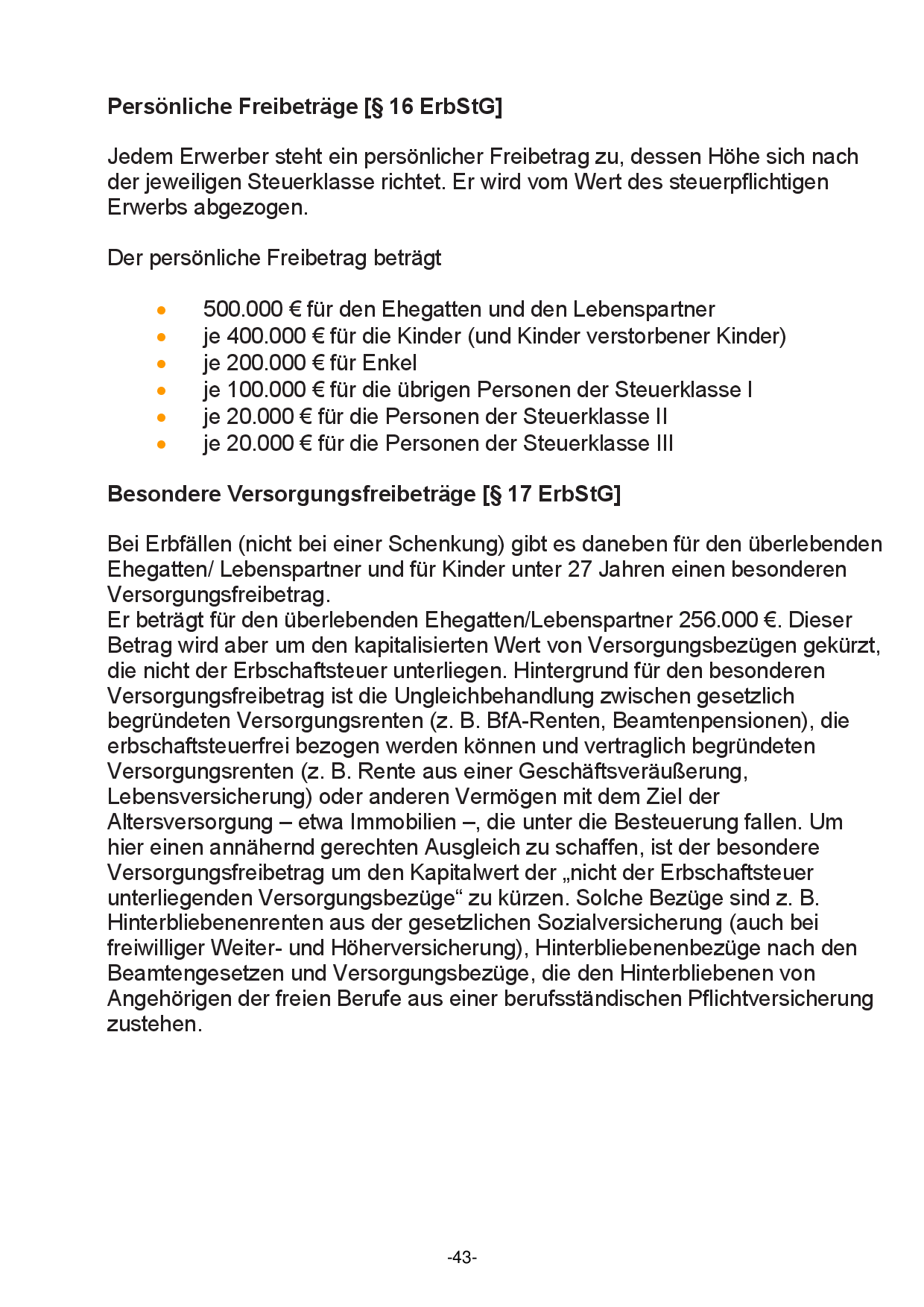 Versorgungsfreibetrag für den Ehegatten, Lebenspartner oder für Kinder unter 27 Jahren